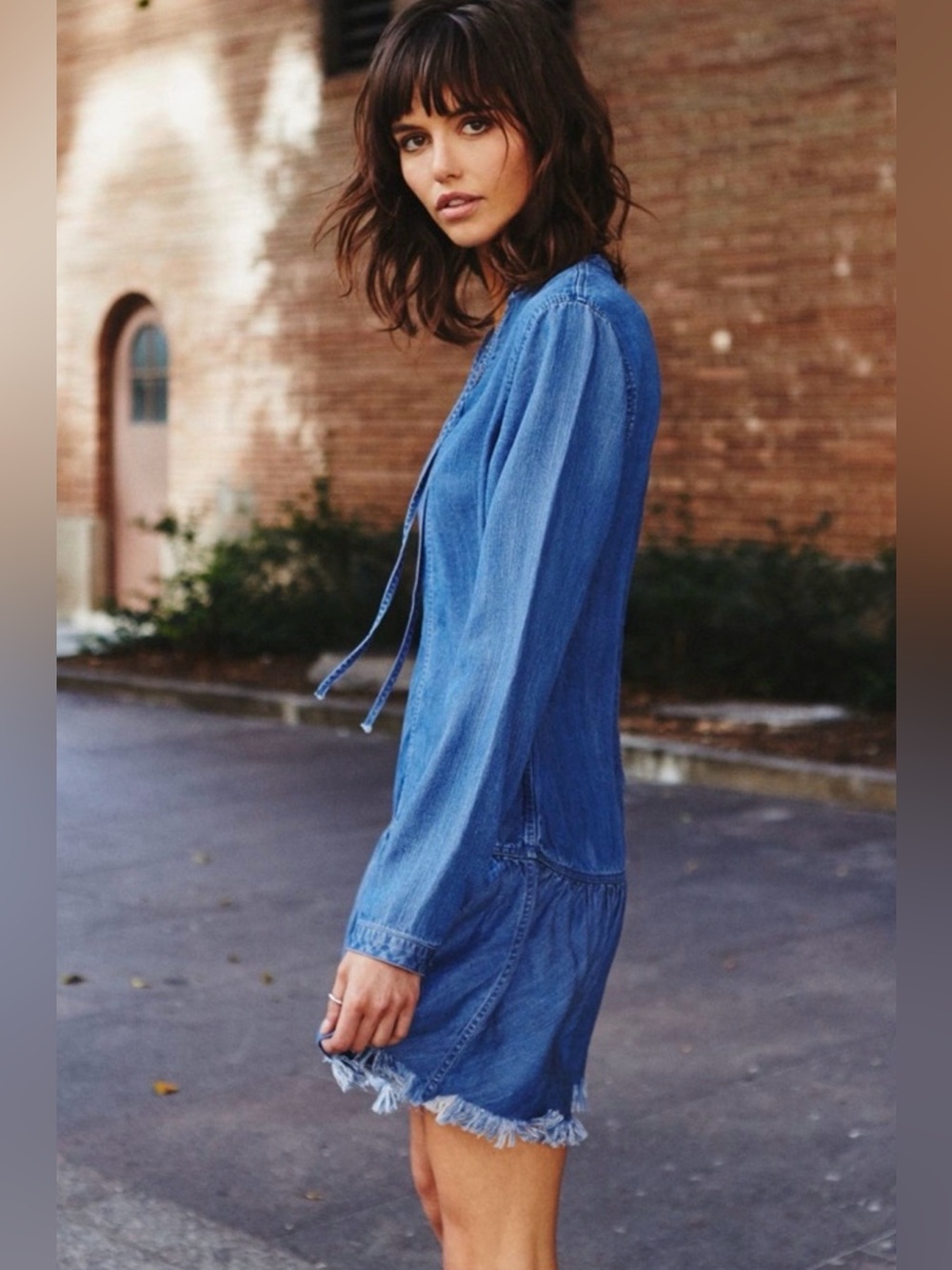 Rails Mel Chambray Drop Waist Mini Dress in Vintage Wash, Size Small - Picture 3 of 12